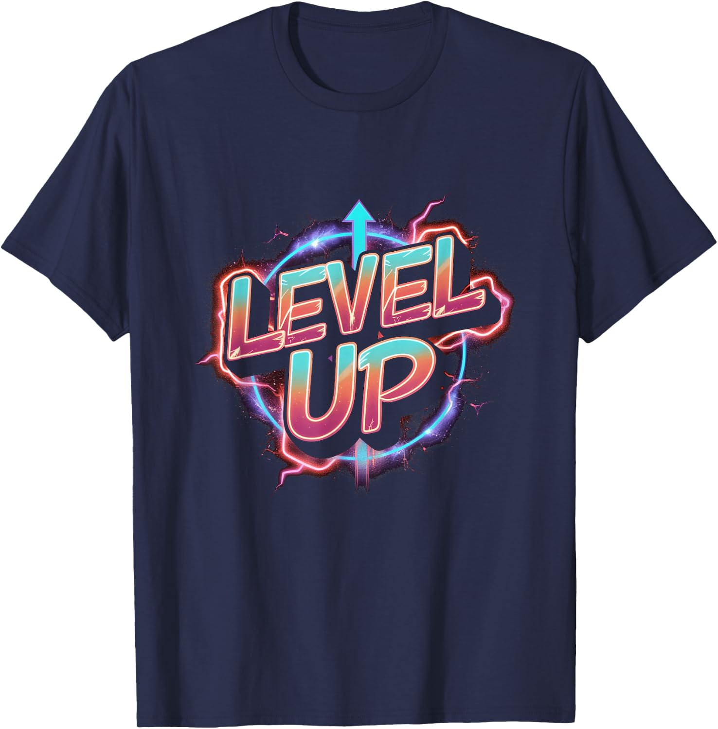 Retro Gaming Level Up Boys Girls Men Women T-Shirt - T-Shirt | Navy