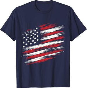 4th of july shirts fourth of july patriotic American Flag Girls Kids Men T-Shirt - T-Shirt | Navy