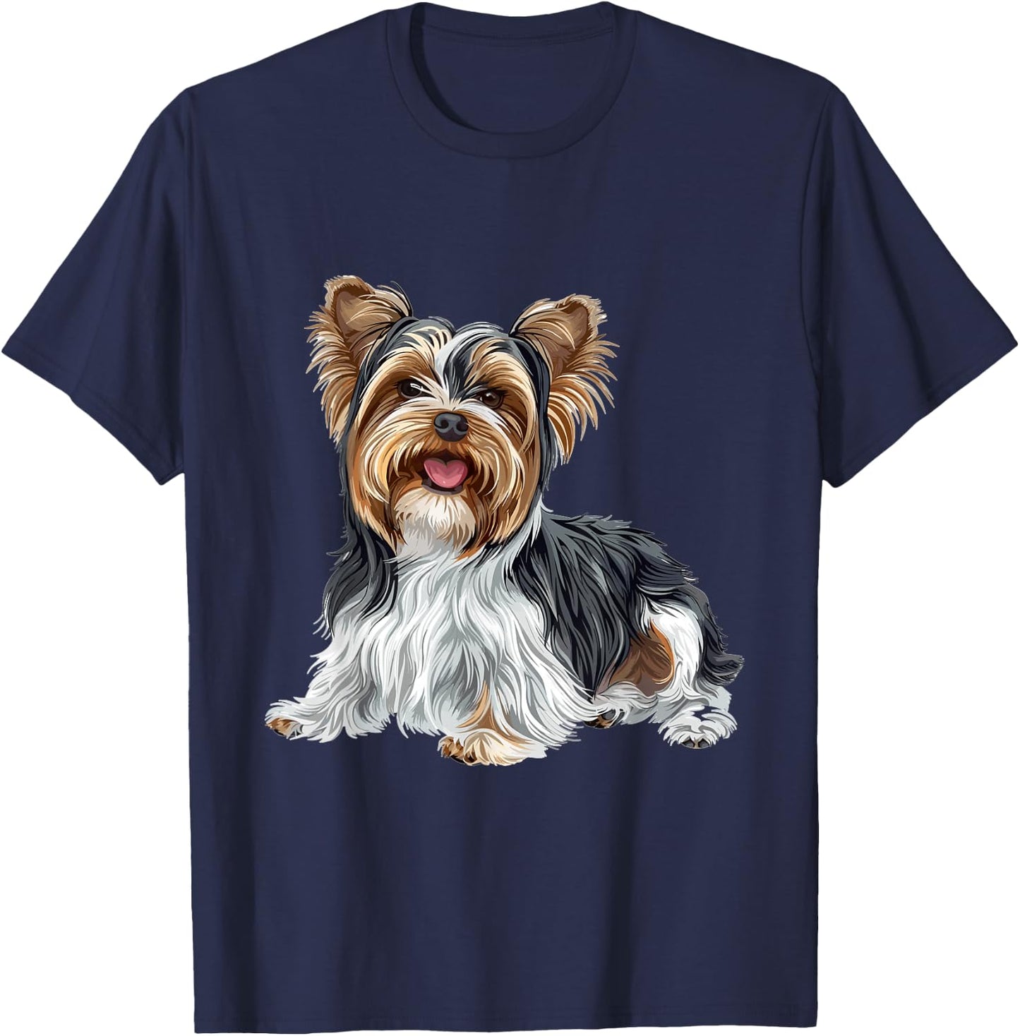 Biewer Terrier Dog Breed Graphic T-Shirt - T-Shirt | Navy