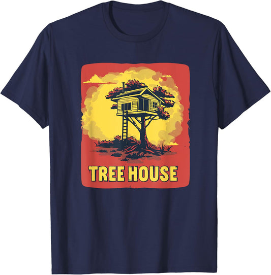 Happy Treehouse Outfit for Boys and Girls T-Shirt - T-Shirt | Navy