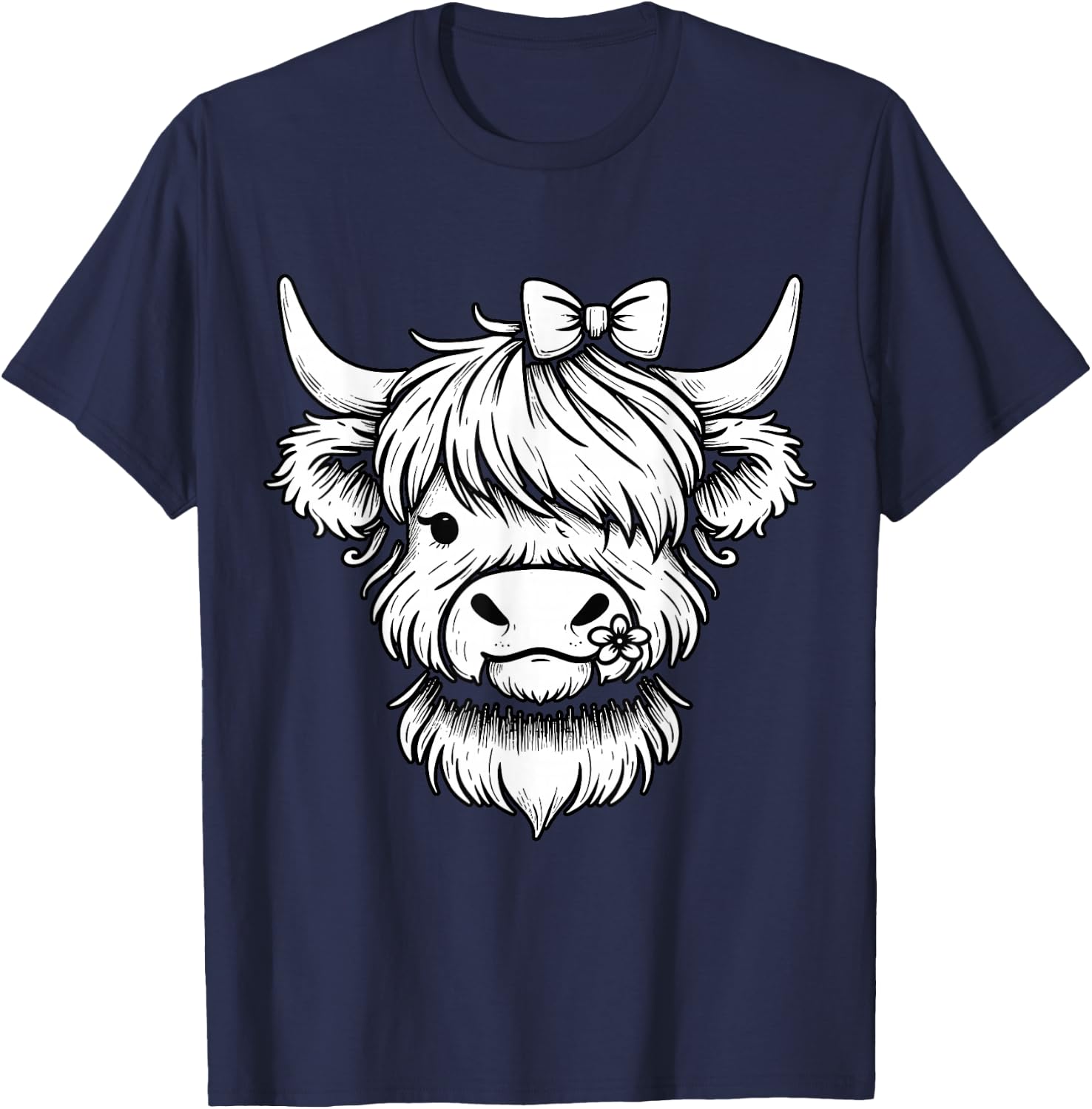 Highland Cow Farmer Farm Girl Highland Cattle T-Shirt - T-Shirt | Navy
