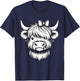 Highland Cow Farmer Farm Girl Highland Cattle T-Shirt - T-Shirt | Navy