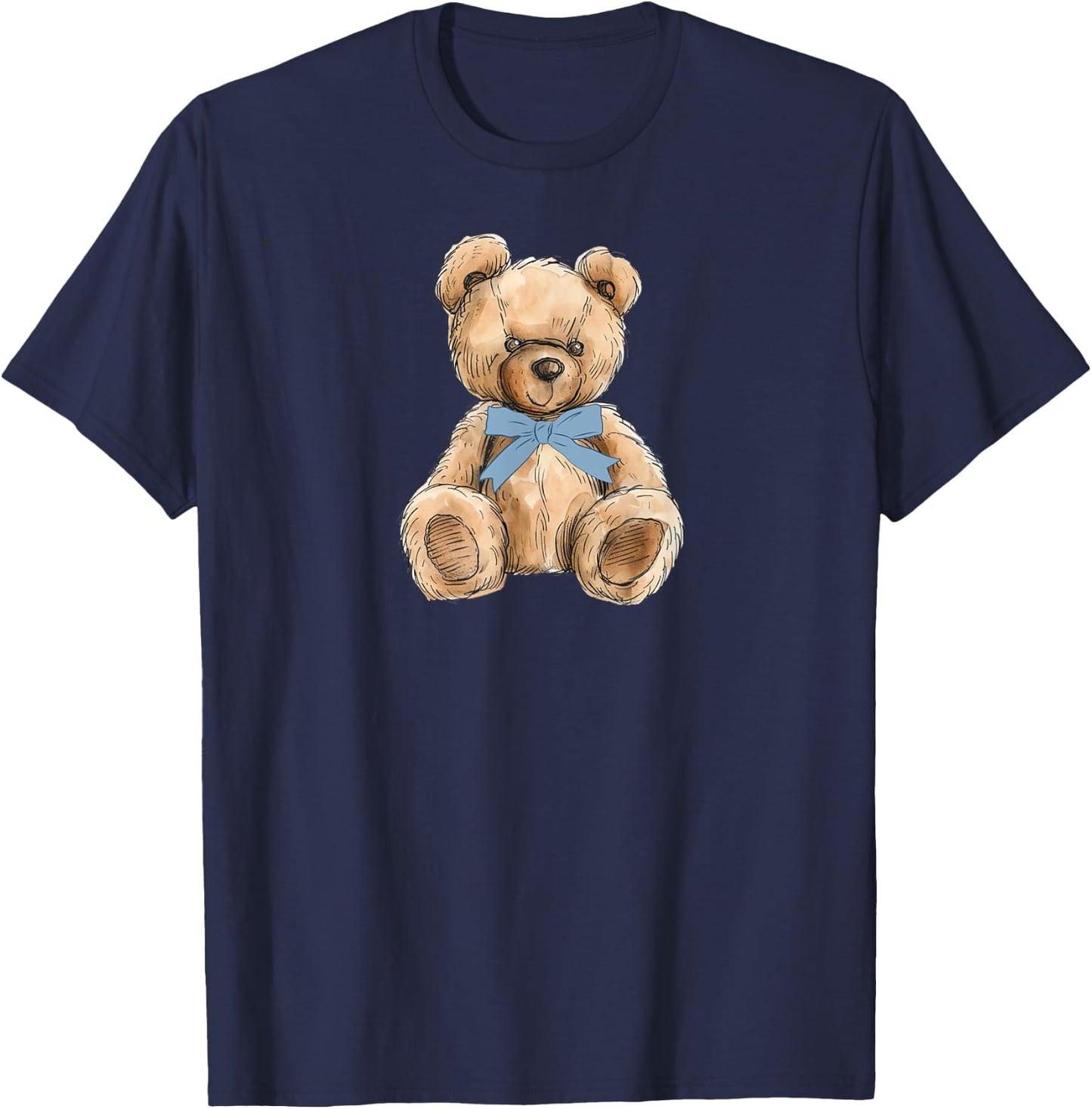 Teddy Bear Preppy Aesthetic for Teens Coquette T-Shirt - T-Shirt | Navy