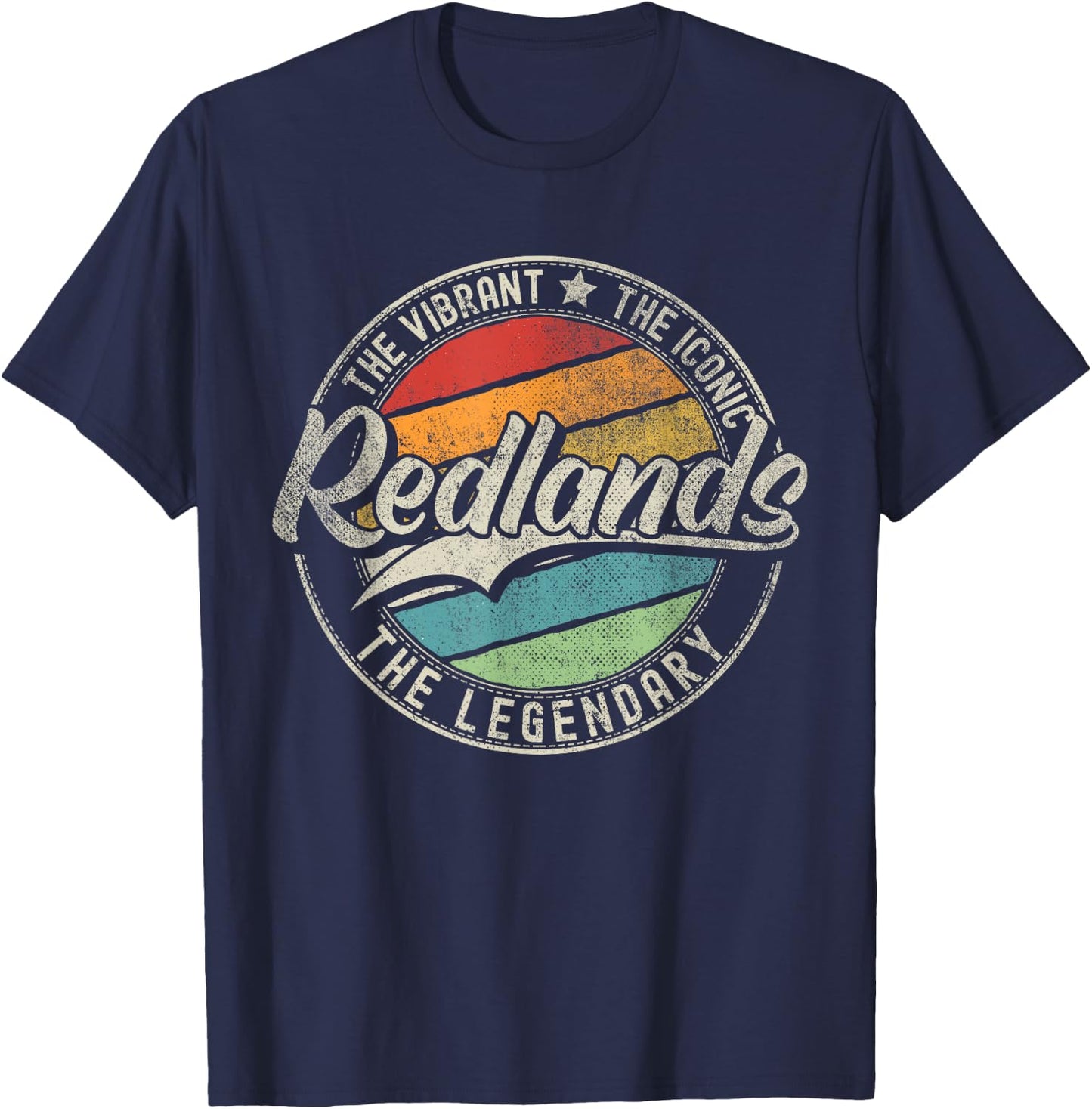 Redlands CA | California | Vintage Distressed T-Shirt - T-Shirt | Navy