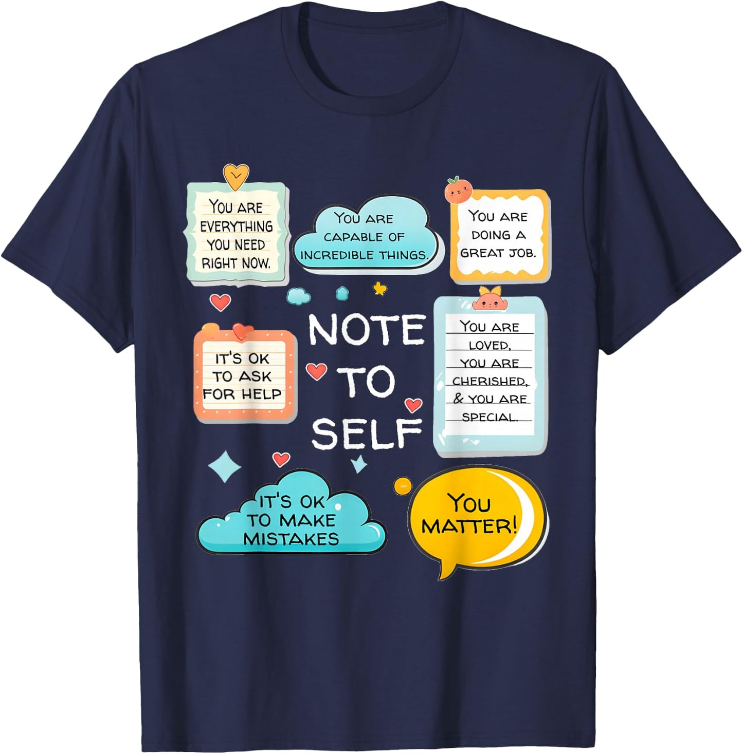 Counselor Note To Self Mental Health School Psychologist T-Shirt - T-Shirt | Navy