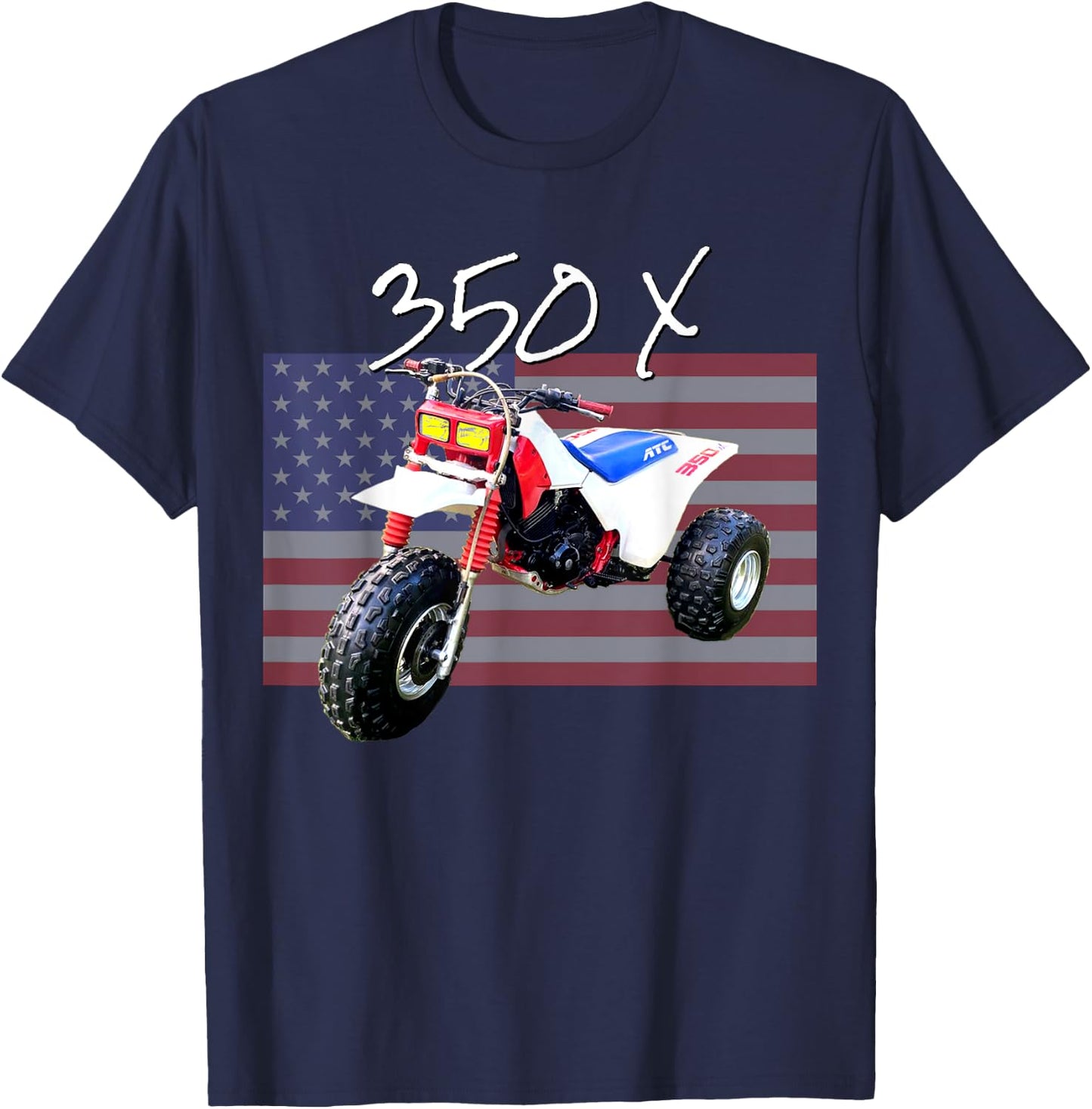 350X Three Wheeler, Retro Three Wheeler, 2 Stroke T-Shirt - T-Shirt | Navy