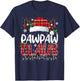 Pawpaw Claus Christmas Lights Pajama Family Matching T-Shirt - T-Shirt | Navy