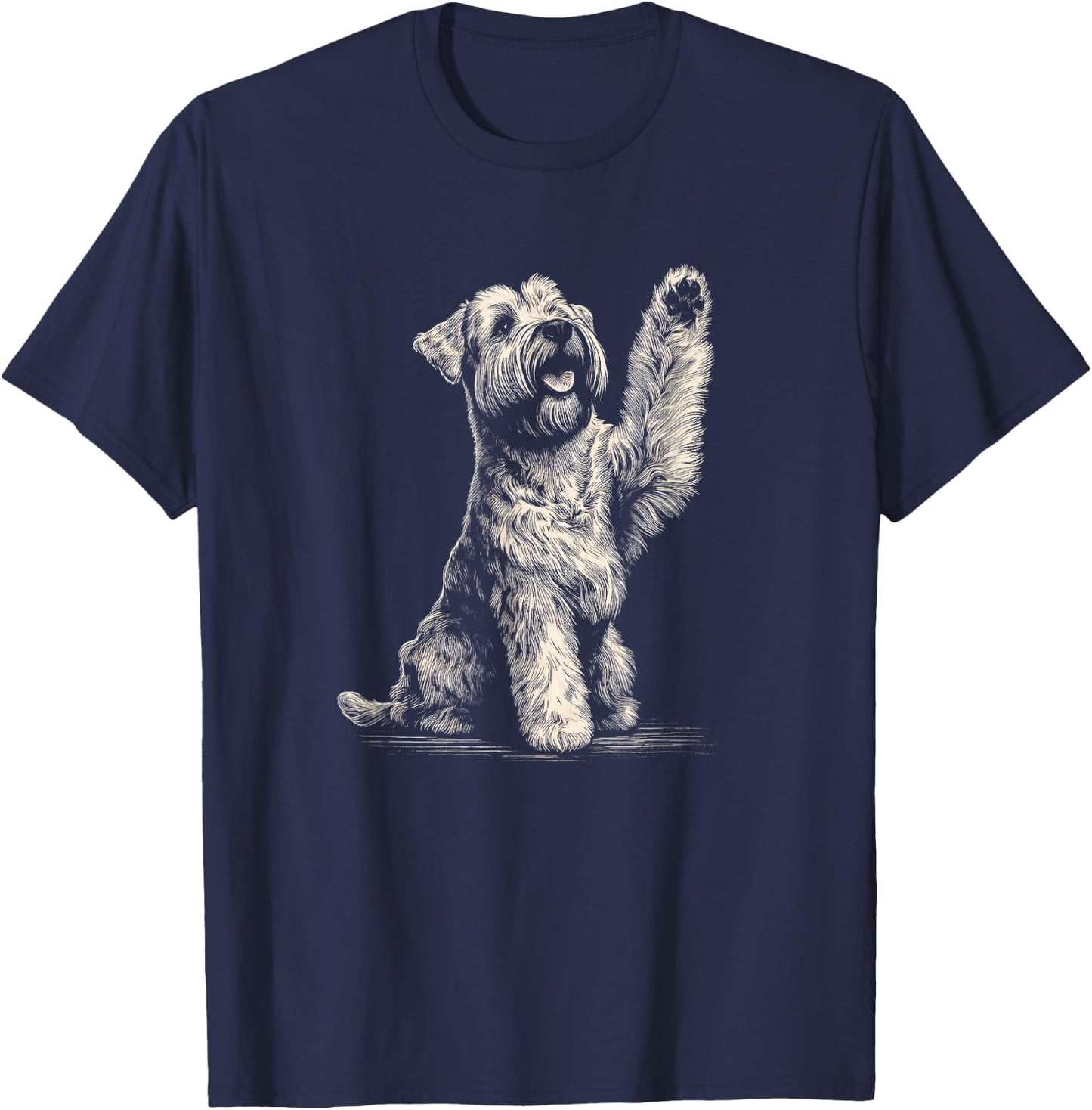Cute Soft Coated Wheaten Terrier Dog Art and Men T-Shirt - T-Shirt | Navy