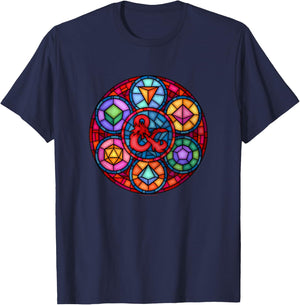 Dungeons & Dragons Stained Glass Elemental Logo T-Shirt - T-Shirt | Navy