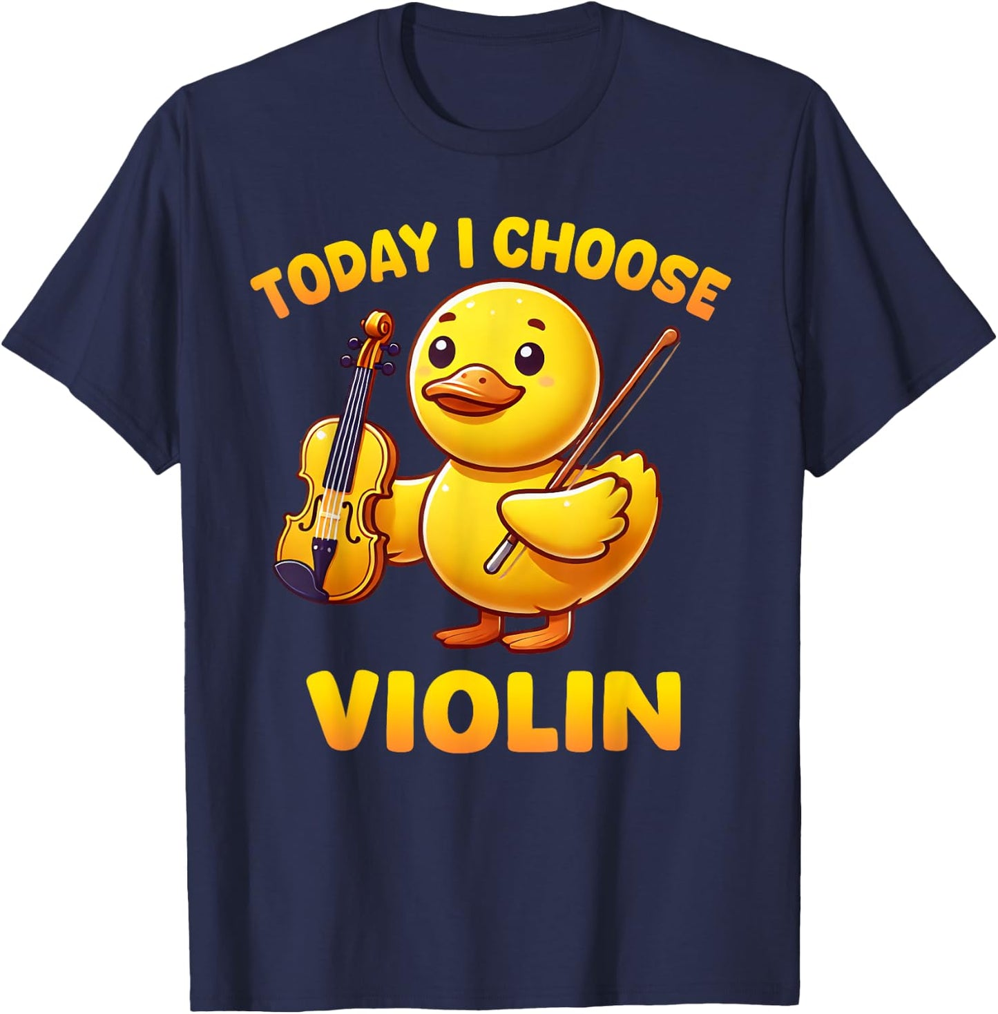 Duck I Choose Violin Funny Music Instrument Boys Girls Kids T-Shirt - T-Shirt | Navy