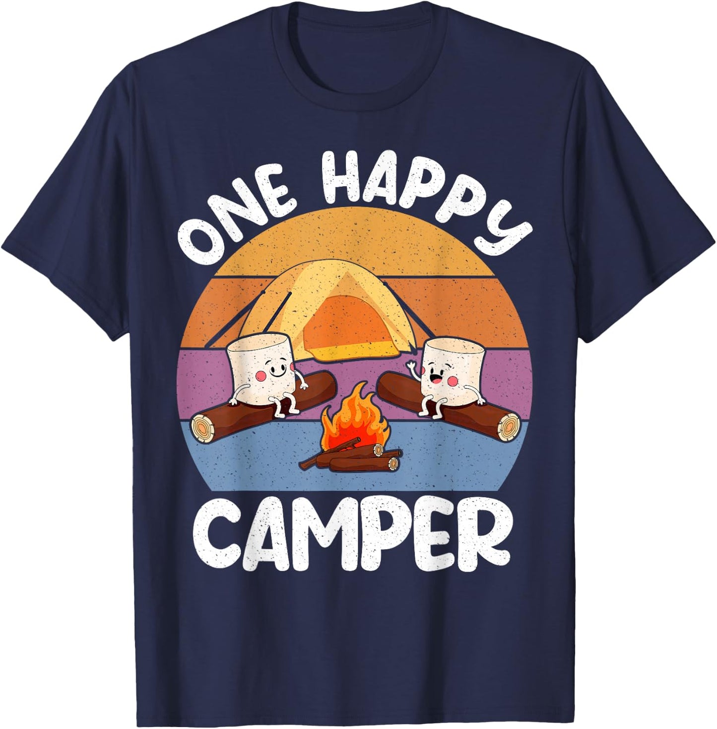One Happy Camper Camping Family Matching T-Shirt - T-Shirt | Navy
