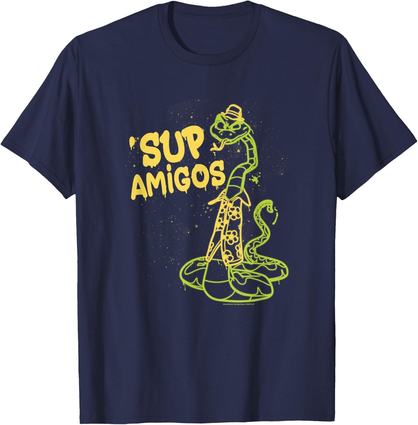 The Bad Guys Mr. Snake 'Sup Amigos Paint Drip T-Shirt - T-Shirt | Navy