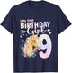 9th Birthday Horse Girl 9 Years Old Nine 9 Birthday Girl T-Shirt - T-Shirt | Navy
