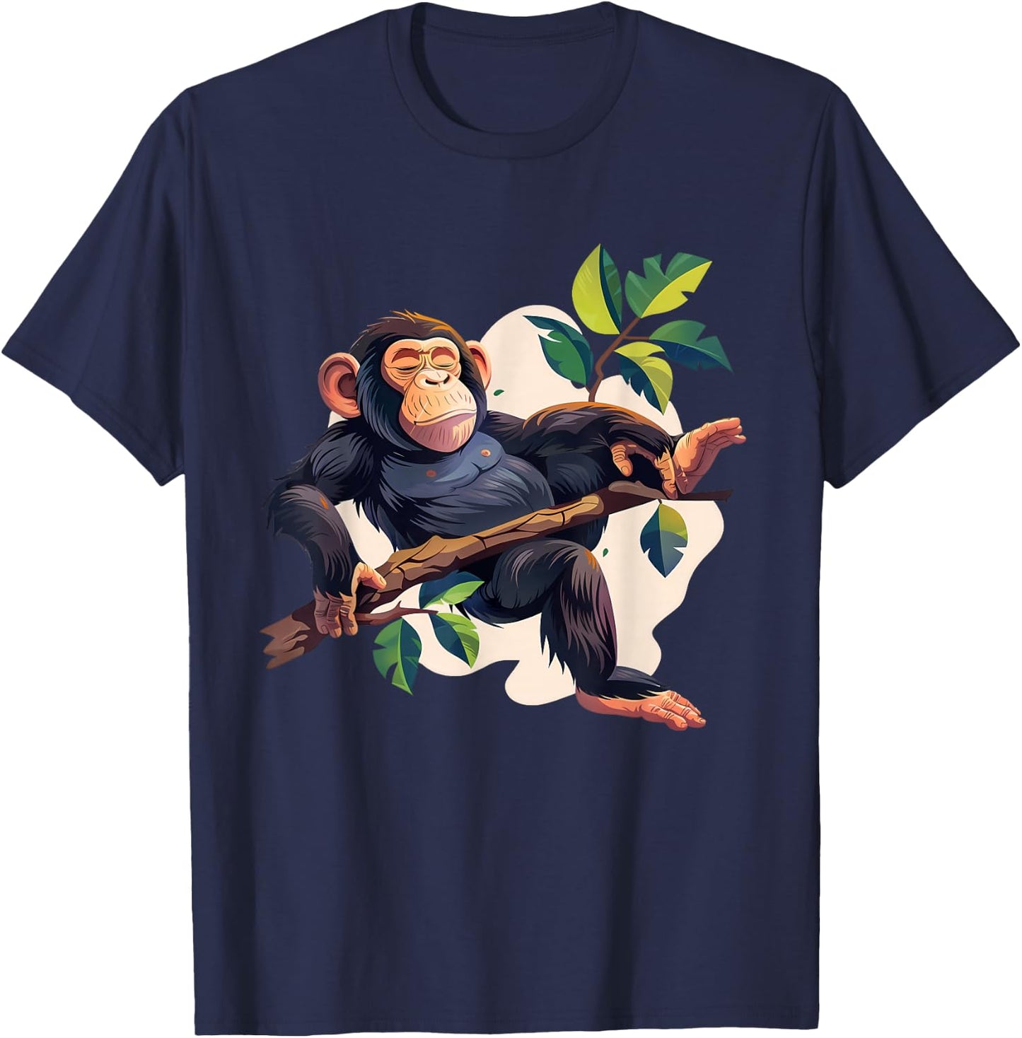 Sleeping Monkey Nature Sleepy Monkey Napping Sleepy Animal T-Shirt - T-Shirt | Navy
