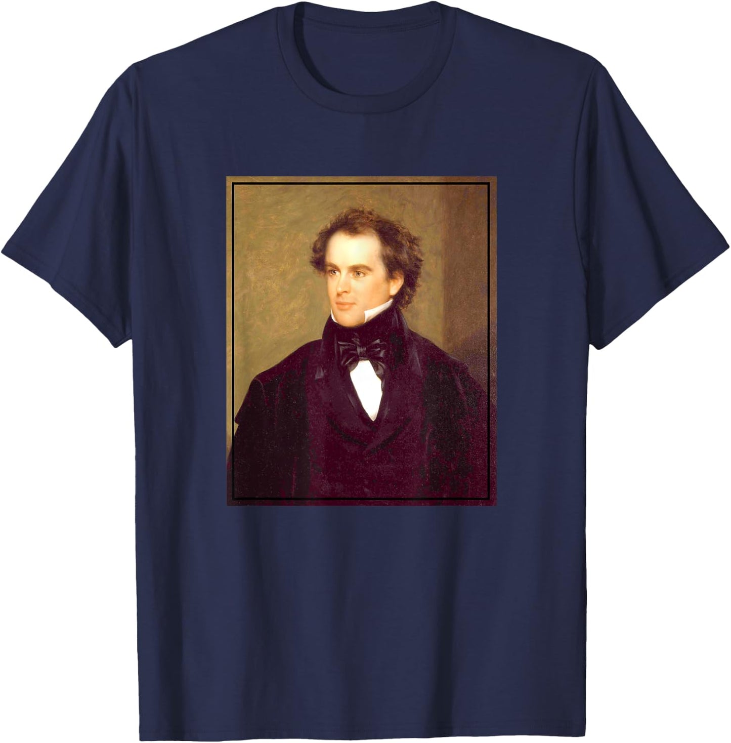 Nathaniel Hawthorne Painting Portrait (1840) T-Shirt - T-Shirt | Navy