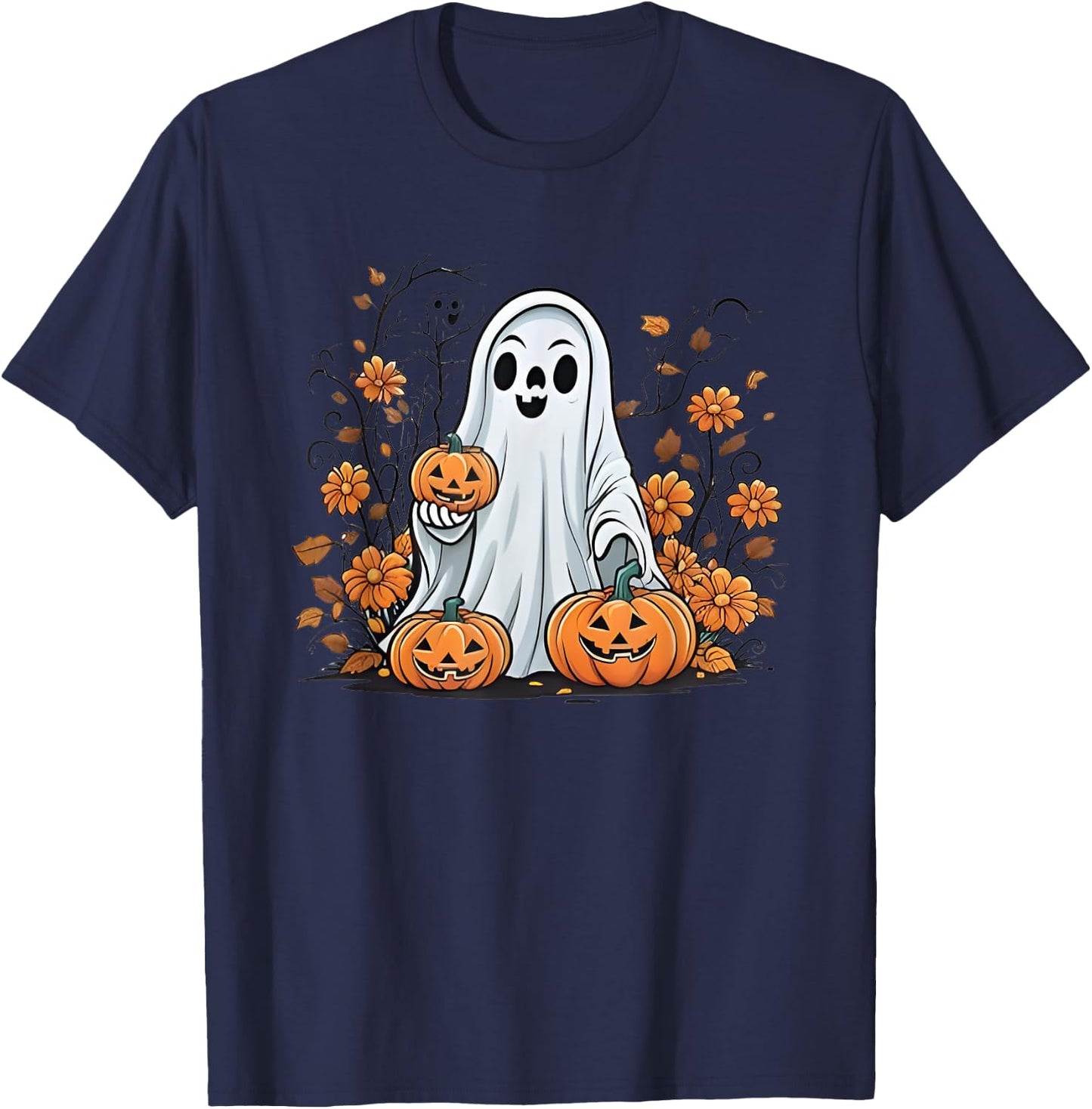 Halloween Ghost Funny Women T-Shirt - T-Shirt | Navy