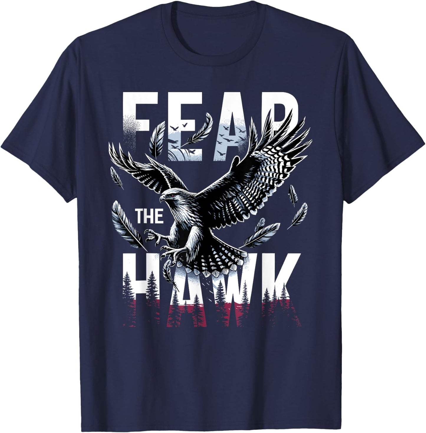 Fear The HAWK HAWKS Girls Boys Hawks T-Shirt - T-Shirt | Navy