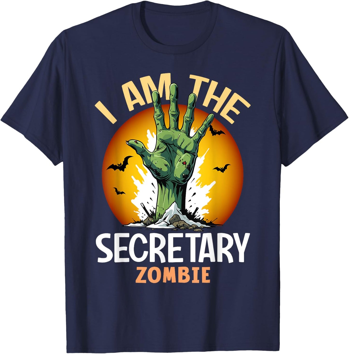 Halloween Matching Secretary Zombie Costume T-Shirt - T-Shirt | Navy