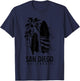 San Diego California Surf Vintage Surfing Surfer T-Shirt - T-Shirt | Navy