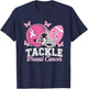 Tackle Breast Cancer Pink Ribbon American Fantasy Football T-Shirt - T-Shirt | Navy