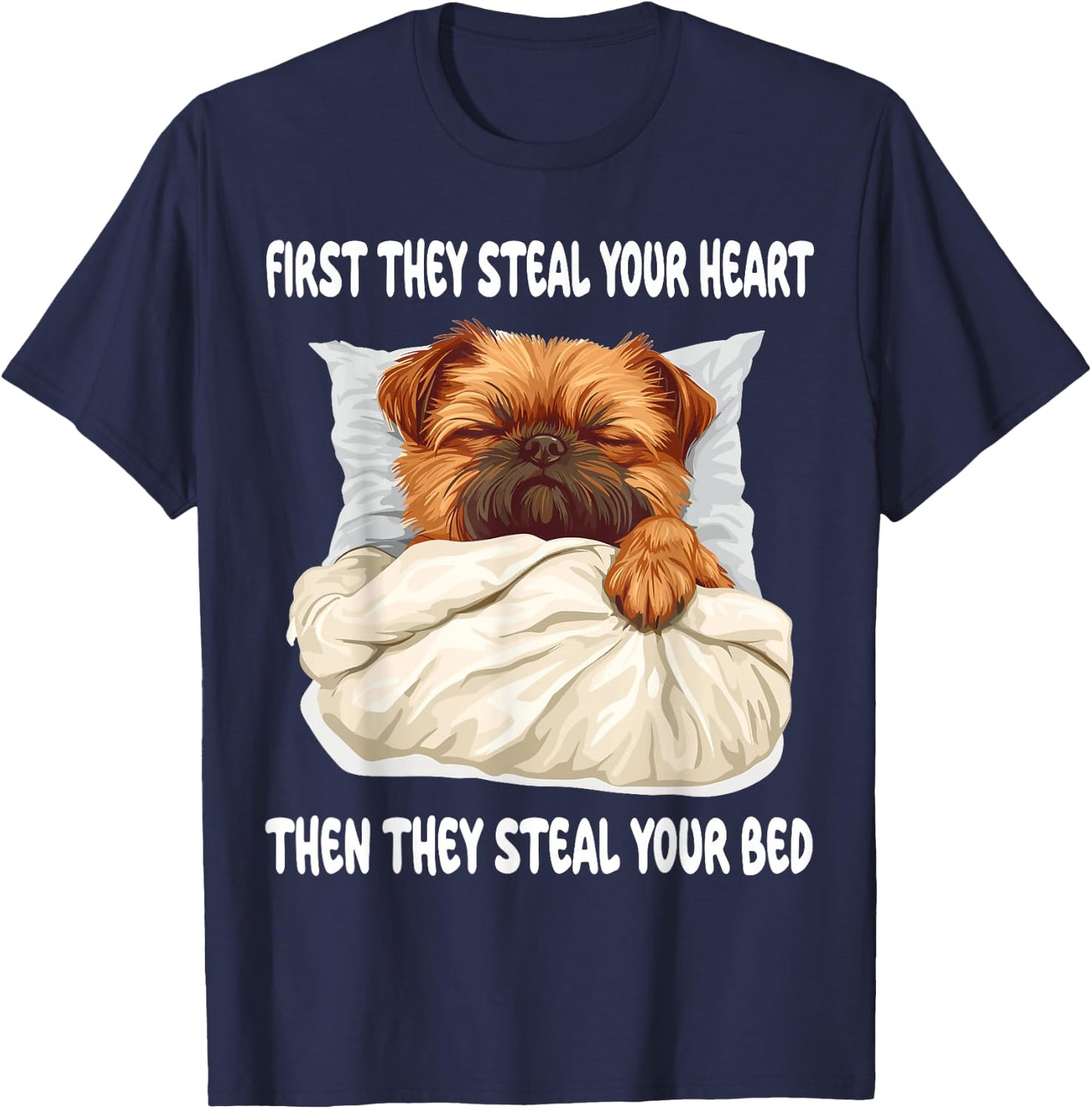 Brussels Griffon Sleeping Pajamas Nightgown T-Shirt - T-Shirt | Navy