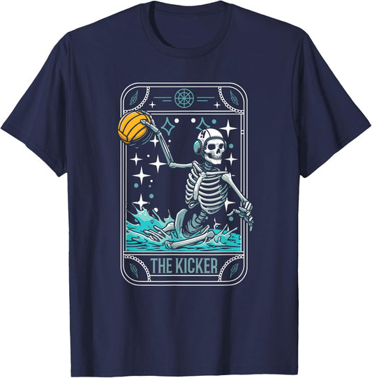Water Polo - Player Waterpolo Sport Skeleton Tarot Card T-Shirt - T-Shirt | Navy