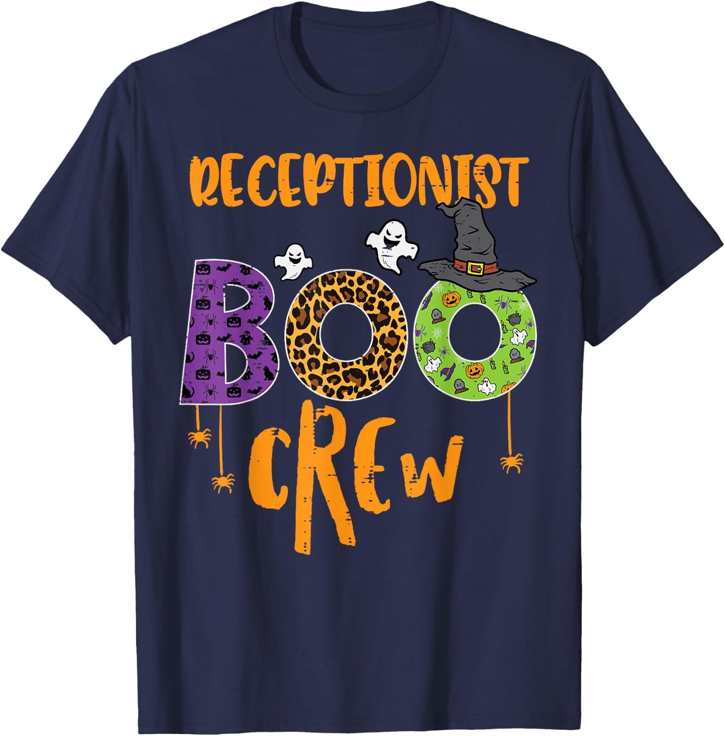 Halloween Receptionist Boo Crew Front Desk Costume Women Men T-Shirt - T-Shirt | Navy