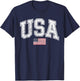 Vintage USA American Flag Women Men Kids Patriotic US Flag T-Shirt - T-Shirt | Navy