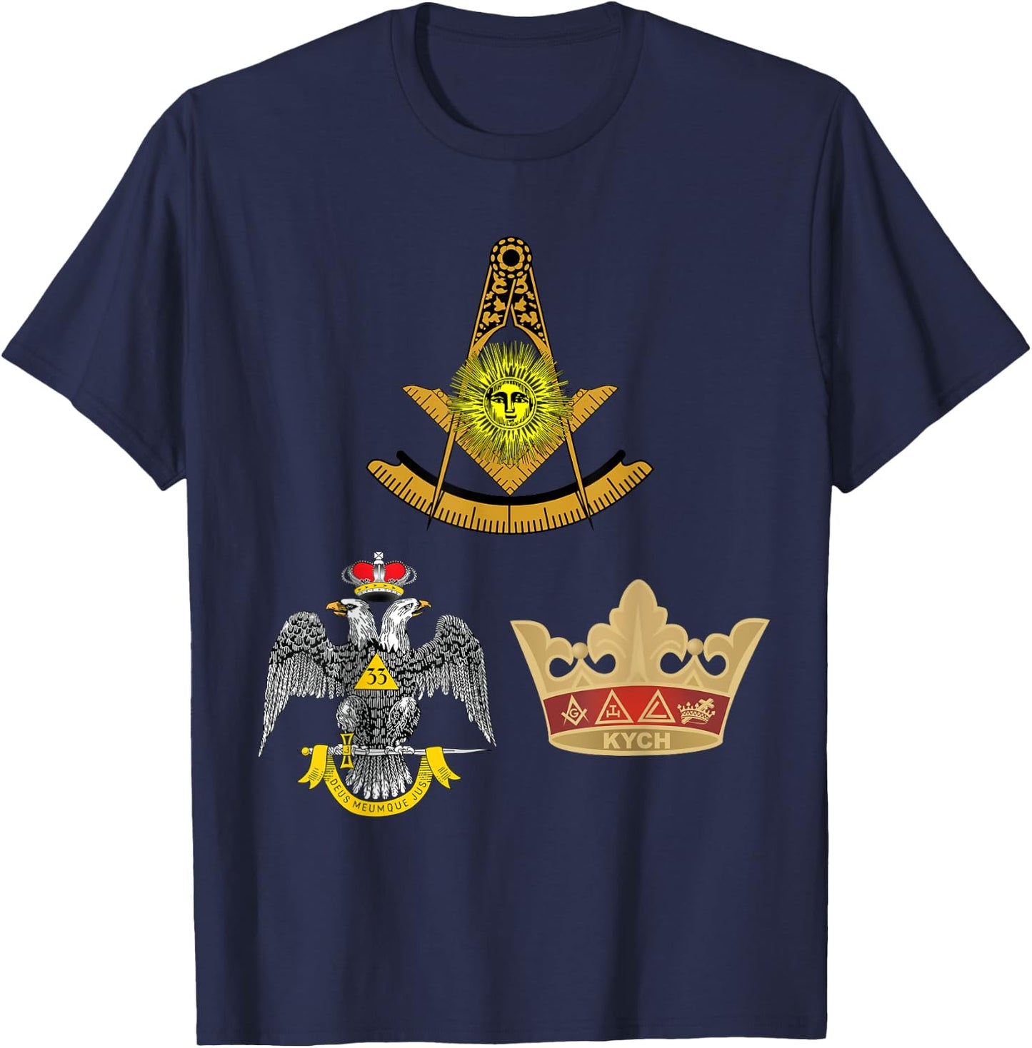 Past Master Mason 33rd KYCH Scottish York Rite Knights WD T-Shirt - T-Shirt | Navy