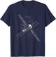 Satellite Technical Drawing T-Shirt - T-Shirt | Navy