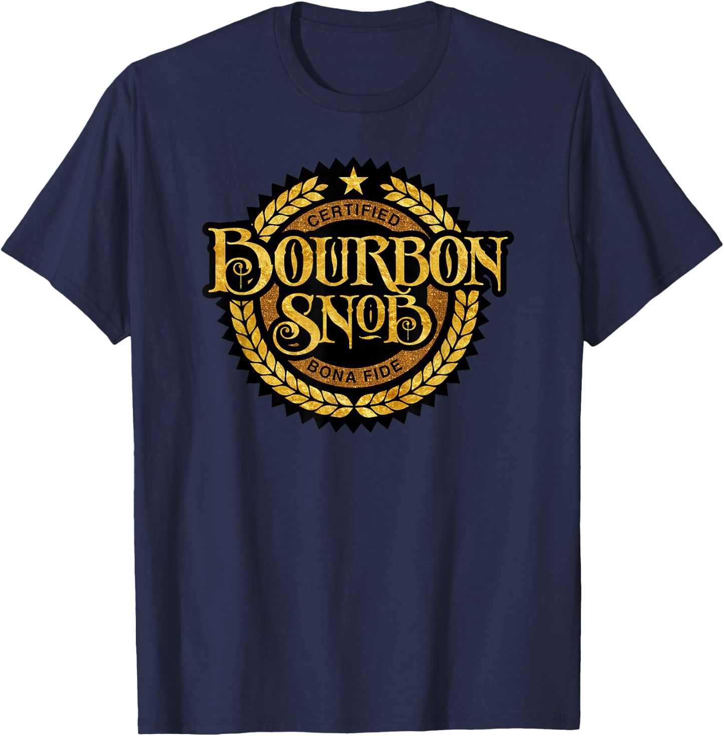 Bourbon Snob - funny whiskey drinker T-Shirt - T-Shirt | Navy