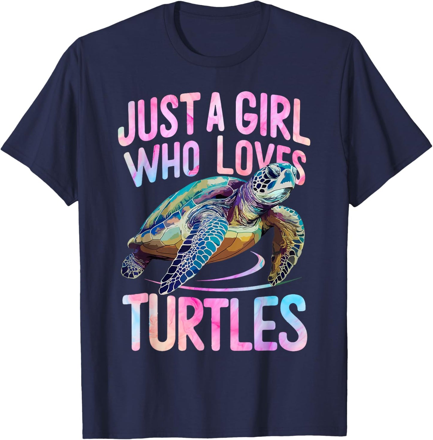 Turtle Sea Ocean Just A Girl Who Loves Turtles T-Shirt - T-Shirt | Navy