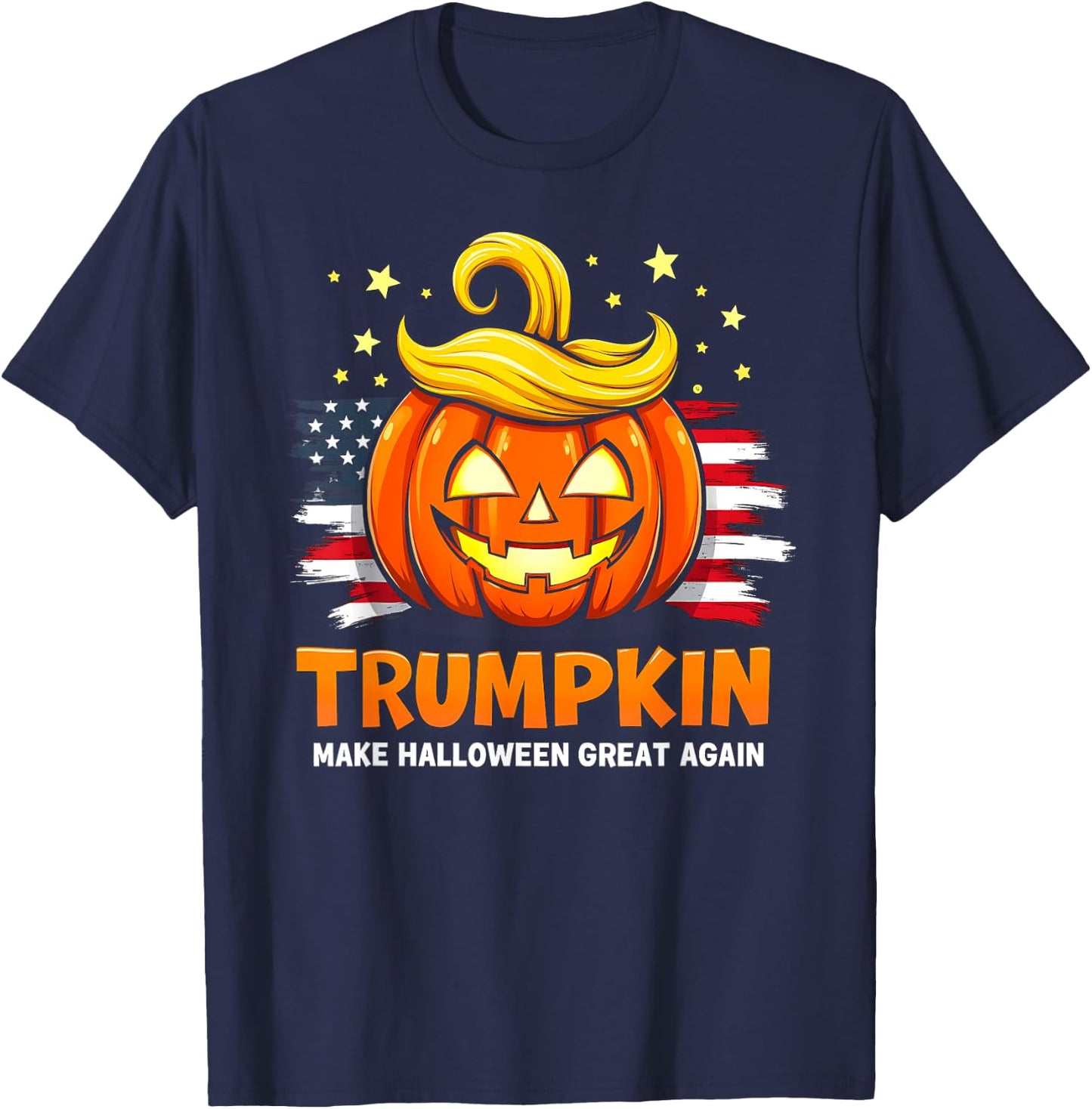 Trumpkin Make Halloween Great Again Funny Trumpkin Pumpkin T-Shirt - T-Shirt | Navy