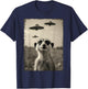 Funny meerkat Selfie with UFOs Weird Alien T-Shirt - T-Shirt | Navy