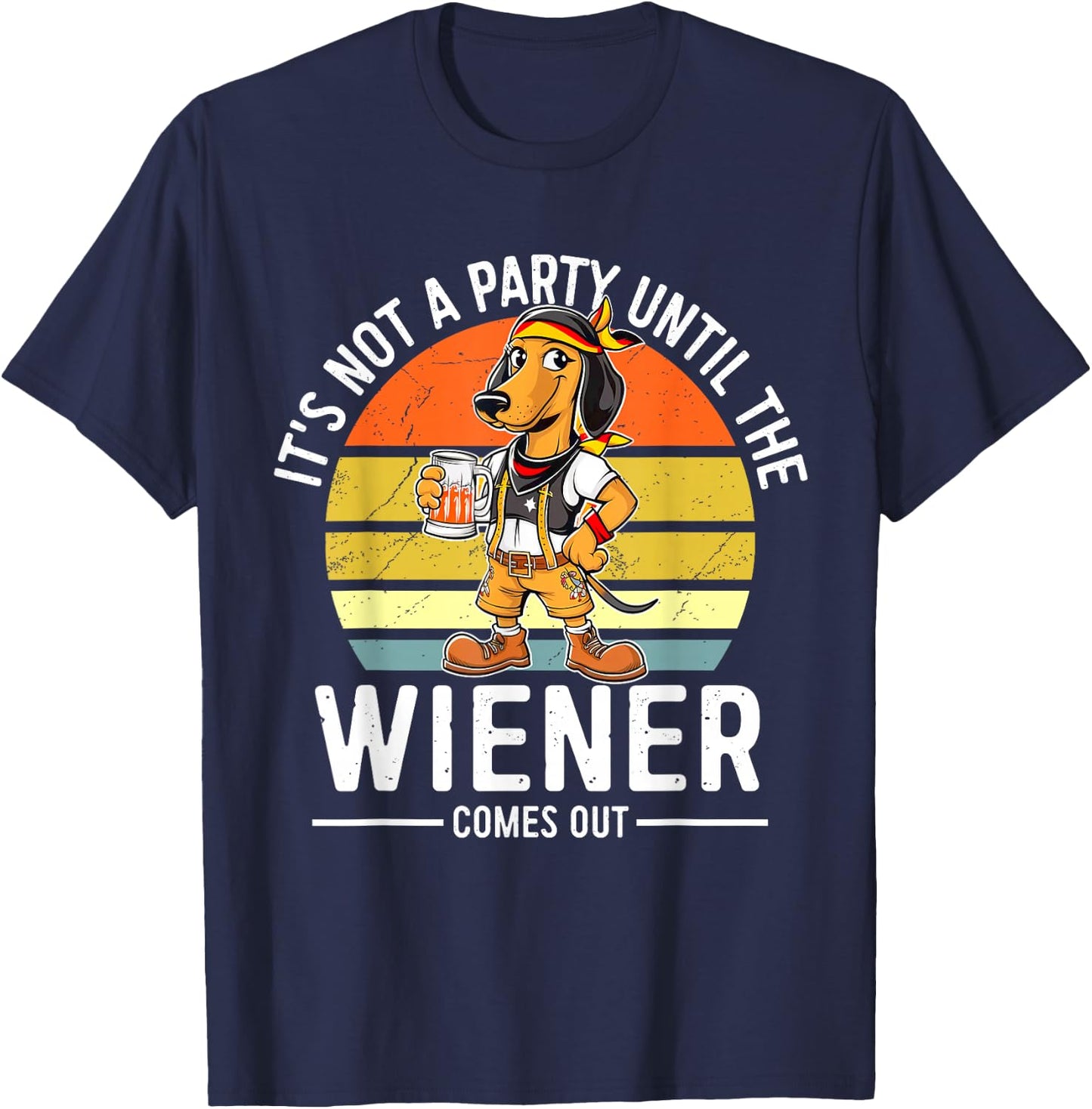 Dachshund Bavarian Bier Wiener Dog German Oktoberfest T-Shirt - T-Shirt | Navy