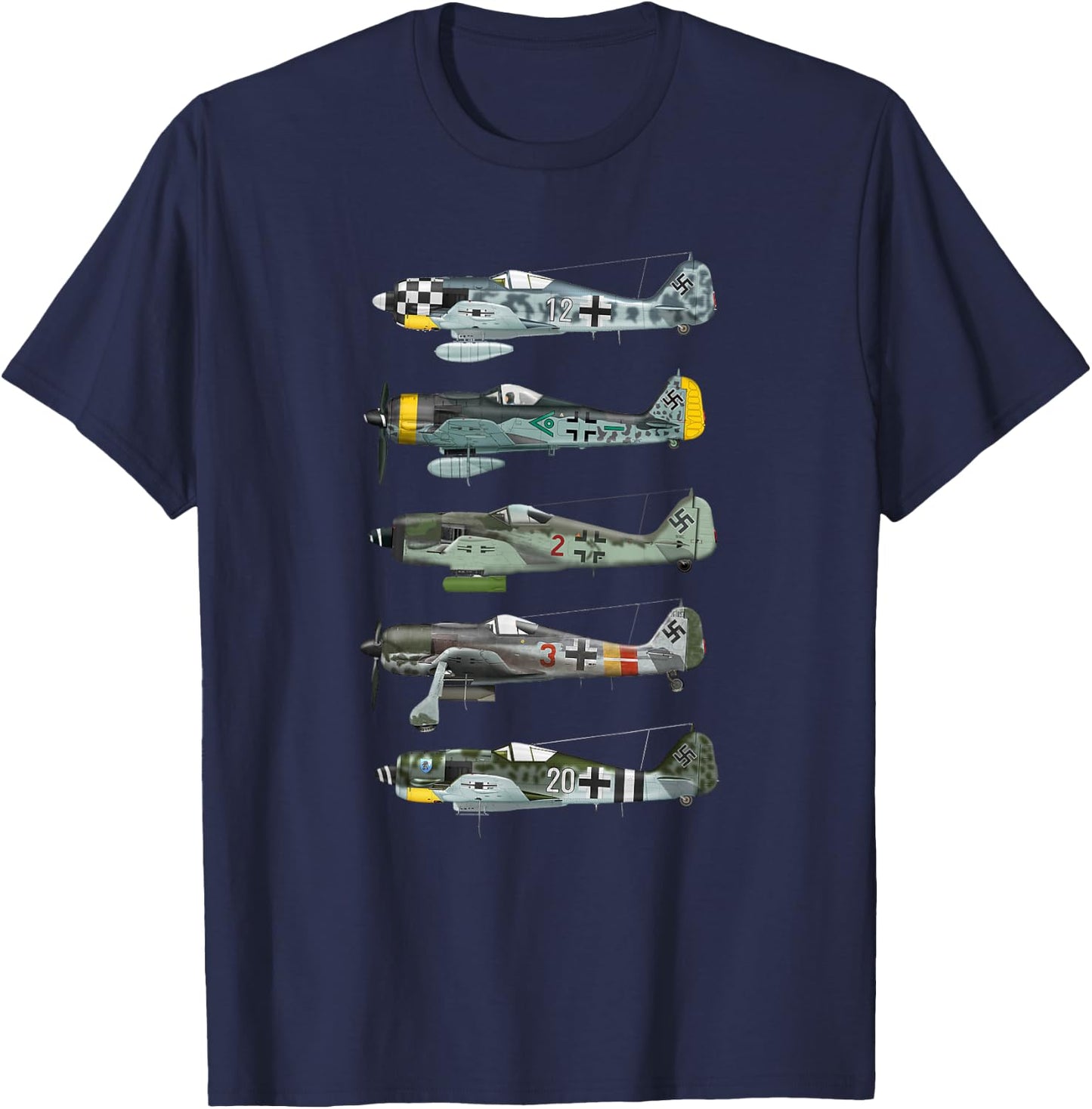 Focke-Wulf Fw190 "Wurger" bird butcher WW2 fighter T-Shirt - T-Shirt | Navy