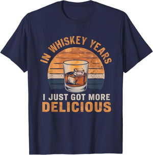 Vintage In Whiskey Years I Just Got More Delicious Whiskey T-Shirt - T-Shirt | Navy