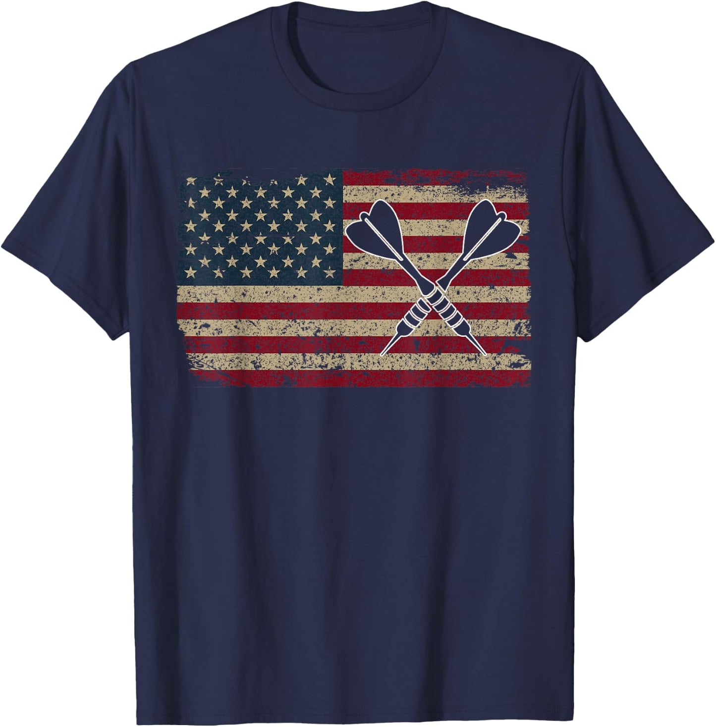 American Flag Darts I Proud USA Dart Player Jersey T-Shirt - T-Shirt | Navy