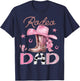 Rodeo Dad Pink Boots Coquette CowGirl Birthday Party T-Shirt - T-Shirt | Navy