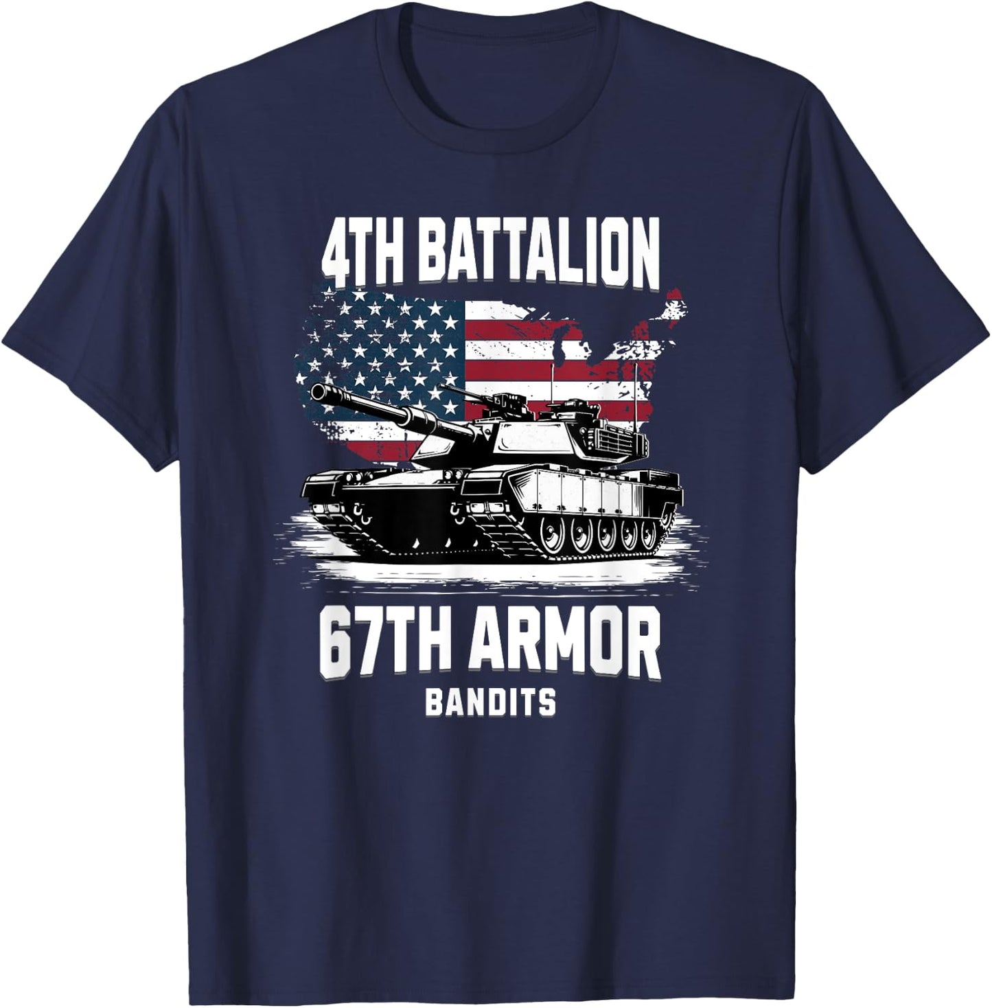 4th Battalion 67th Armor M1 Abrams Tank Military Veteran T-Shirt - T-Shirt | Navy