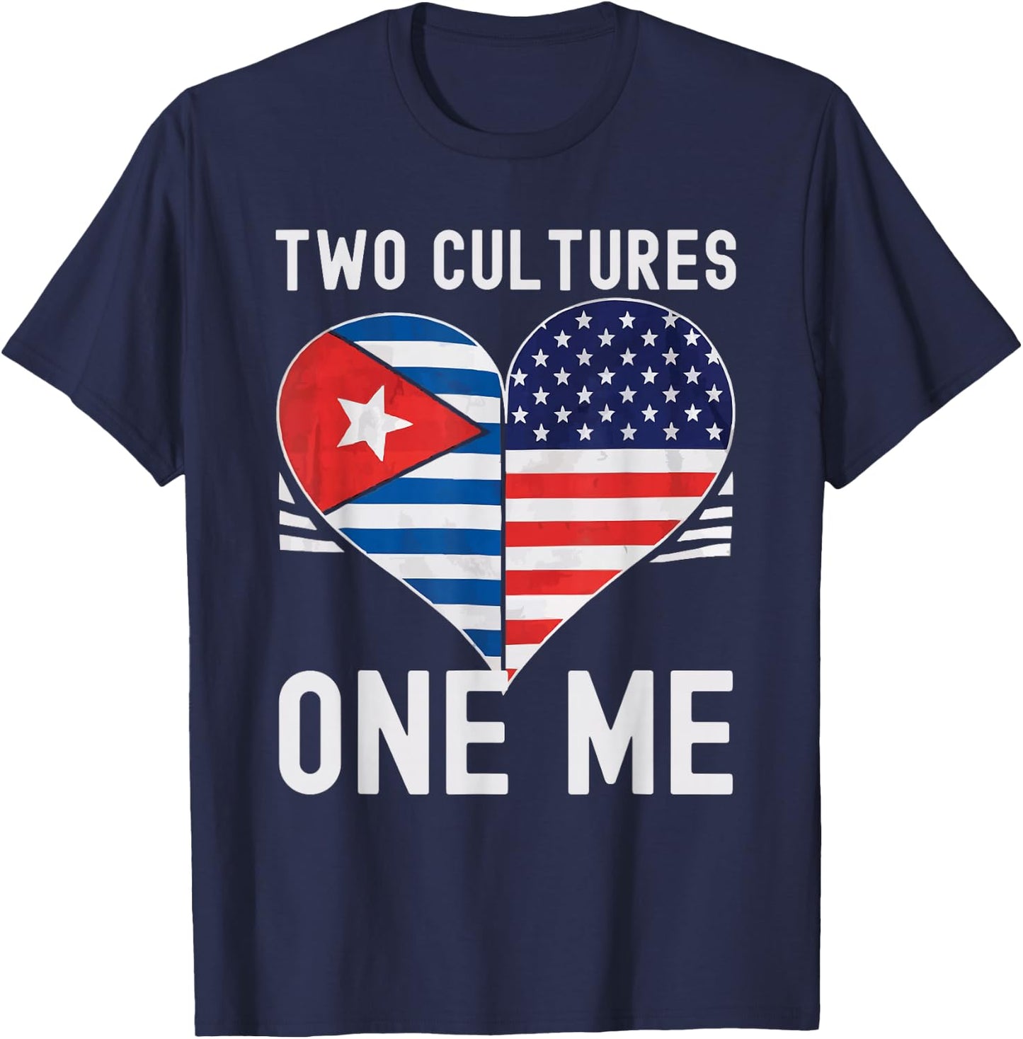 Half Cuban Half American USA Flag Cuba America T-Shirt - T-Shirt | Navy
