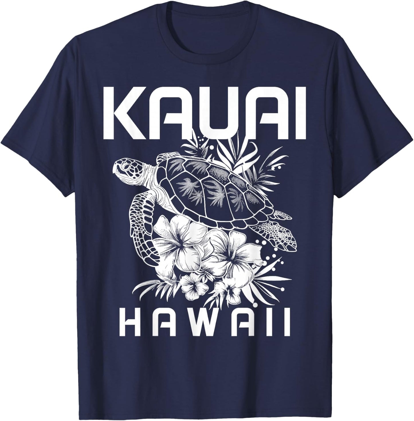 Kauai Hawaii Sea Turtle Hawaiian Surfer Souvenir T-Shirt - T-Shirt | Navy