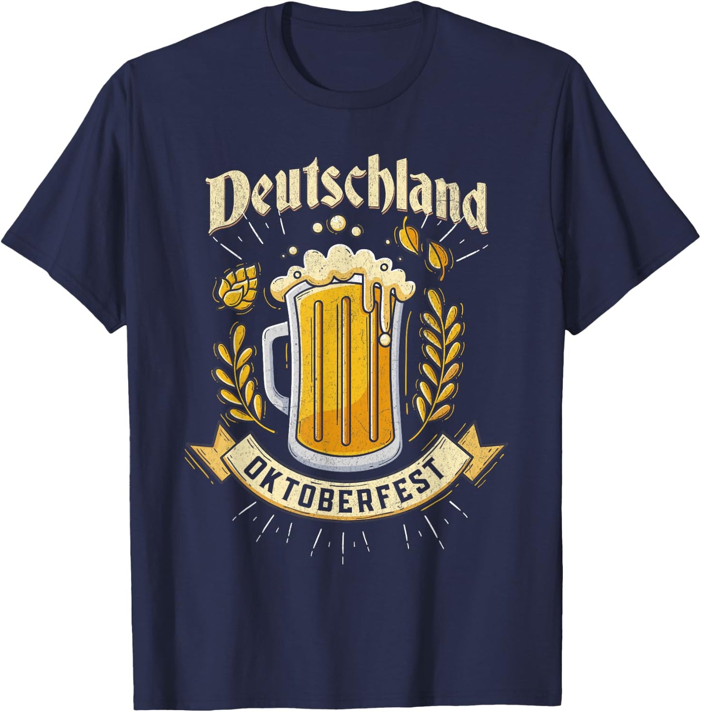 Deutschland Oktoberfest German Beer Festival Party Outfit T-Shirt - T-Shirt | Navy