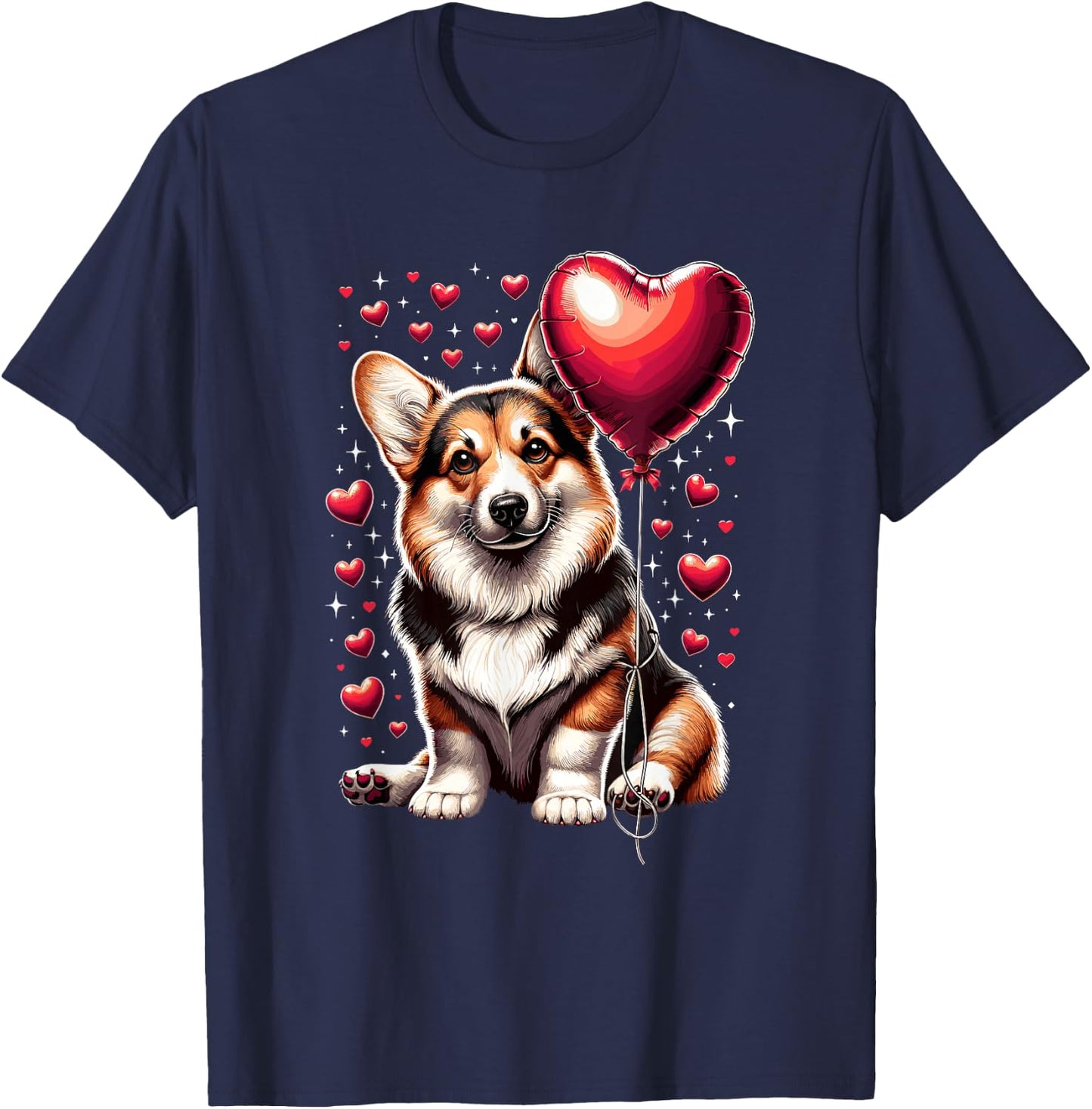 Corgi Dog Valentine's Day Dog Owner Valentine T-Shirt - T-Shirt | Navy