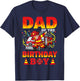 Dad Of The Birthday Boy Fire Truck Firefighter Boys T-Shirt - T-Shirt | Navy