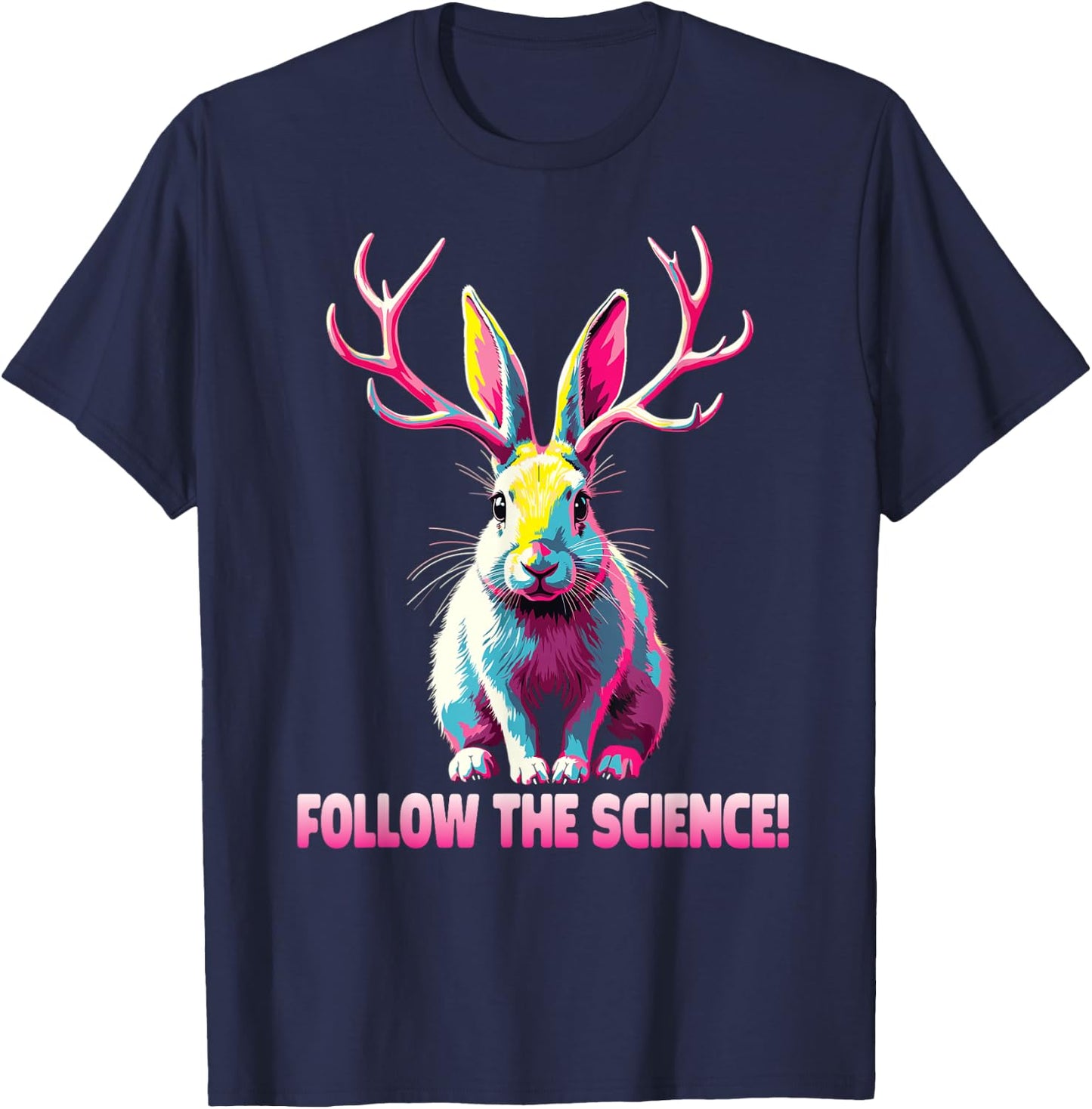 Jackalope Funny Cryptid Mythical Rabbit T-Shirt - T-Shirt | Navy