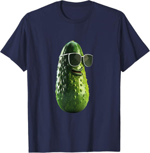 Funny Pickle , Small, Black T-Shirt - T-Shirt | Navy
