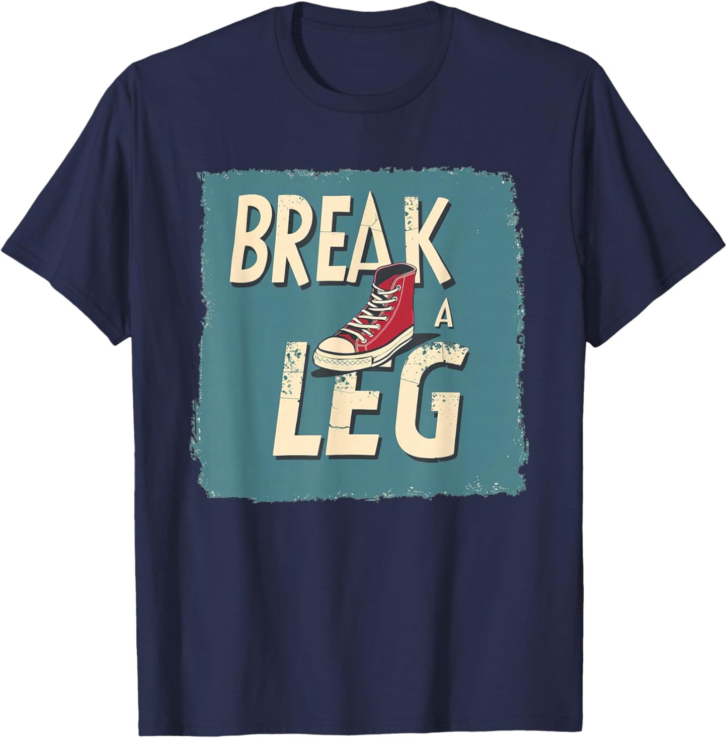 Funny Shoe with broken Leg Costume for Idiom Fans T-Shirt - T-Shirt | Navy