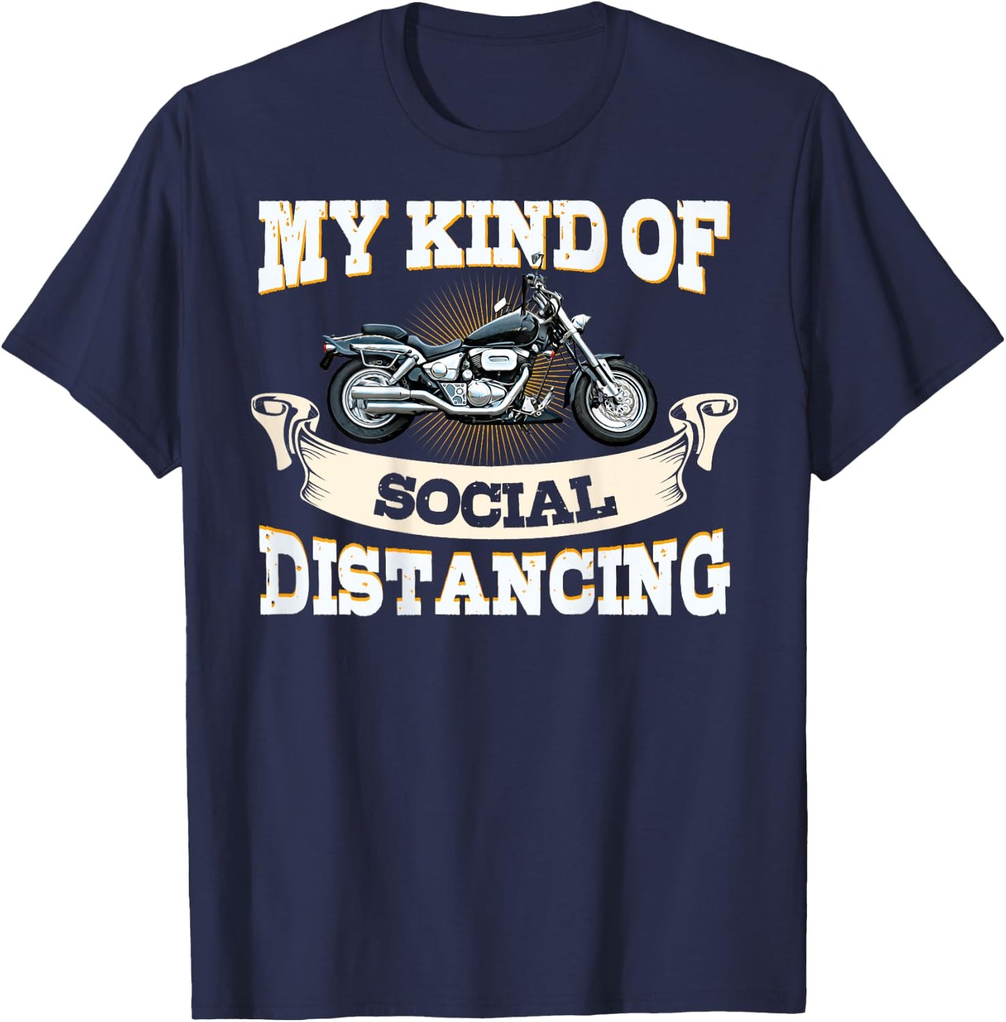 Biker Gear Motorcycle Gifts Image On Back Of Shirt T-Shirt - T-Shirt | Navy