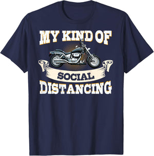 Biker Gear Motorcycle Gifts Image On Back Of Shirt T-Shirt - T-Shirt | Navy